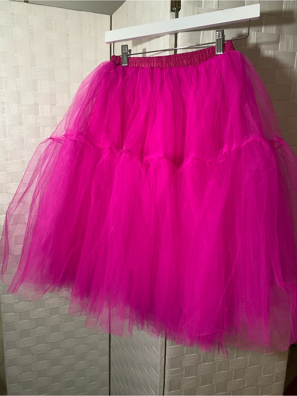 Hot Pink Tulle Midi Skirt